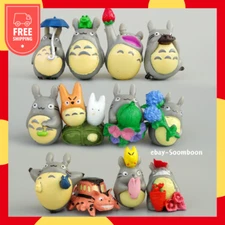 12x My Neighbor Totoro Studio Ghibli Cat Bus Figures Playset Collection FreeShip