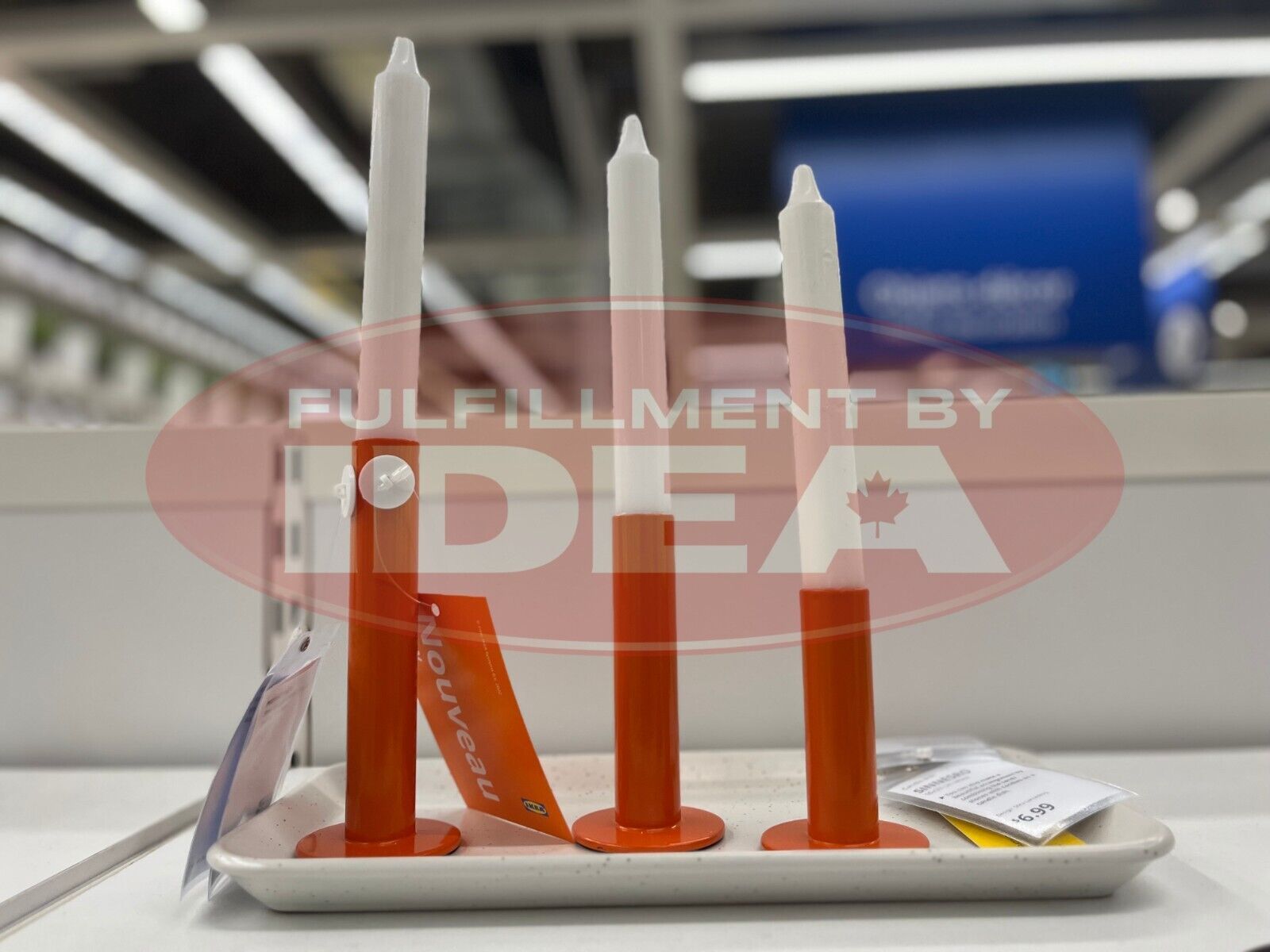 Brand New IKEA TUVKORNELL Orange Candle Holder Set of 3 805.543.84