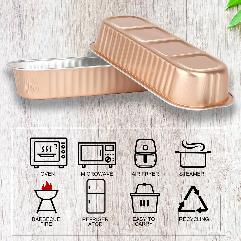 LNYZQUS Disposable Mini Cake Pans With Lids 50 Pack, 6.8oz Rectangle