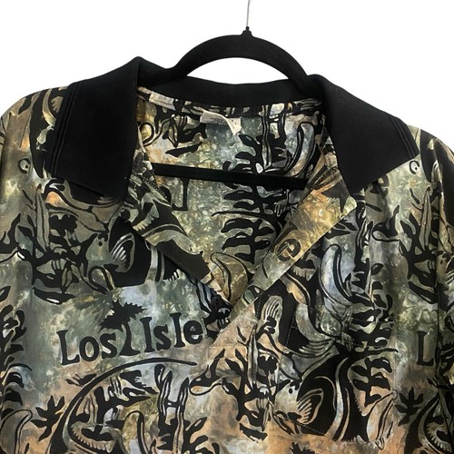 RUM REGGAE Men Polo Los Isle Shirt Size XL Multicolor Vacation Travel 59-4 - Picture 3 of 8