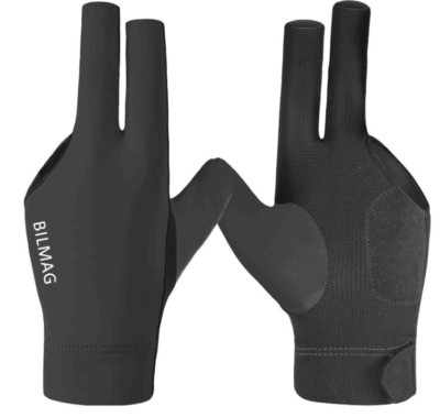 Billiard Glove, BILMAG, 3-Finger, Black, Spandex Elastane Pool Snooker