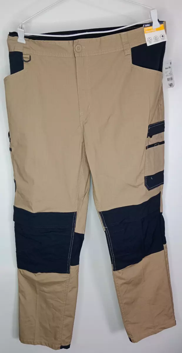 Anko Kmart Mens Size 3XL Sand Long Cargo Work Pants Lightweight