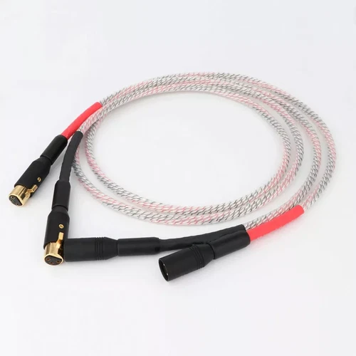 Pair Silver Plated Wire Hi-Fi XLR Balance Audio Cable With Hi-end XLR Connector - Picture 2 of 8