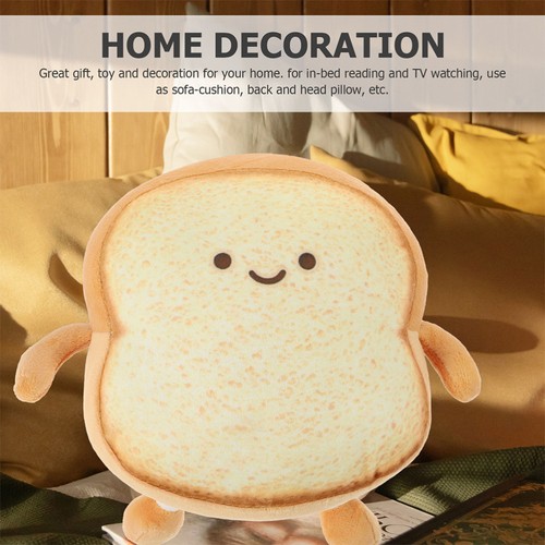 2 Pcs Emoticon Kissen Toast Geschnittenes Brotkissen Zum Schlafen - Bild 6 von 12