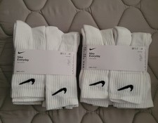 NIKE Dri-FIT Everyday Training 6 Pack Crew Socks Large 8-12 White