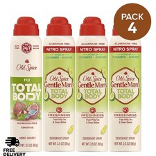 Pack4 - Old Spice Deodorant Spray Total Body 3 Cucumber  Avocado 1 Fiji
