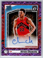 2024-25 Donruss Optic Ulrich Chomche Rookie Pink Velocity Auto /79 #318 Raptors