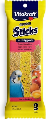 Vitakraft Crunch Sticks Parakeet Treat - Honey, Egg, and Apple- Pet Bird Treat T