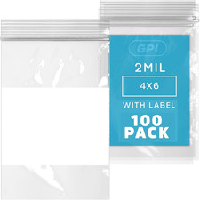 Reclosable Zip Bags Clear Plastic Bulk 2 Mil Thick Durable Write On White Block