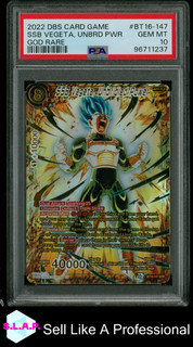 SSB VEGETA UNBRD PWR GOD RARE DRAGON BALL SPR 2022 BT16 147 PSA 10