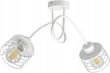Image of Wire Spring Pendant Ceiling Light Chandelier 2xe27 White Metal
