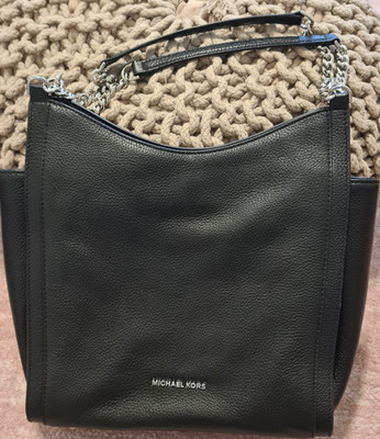 Michael Kors Schultertasche Damen Leder schwarz mit Kettenriemen