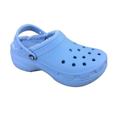 NWT Crocs Classic Platform Lined Sherpa Clog Blue Womens Size 7