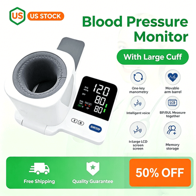#ad Arm Barrel Blood Pressure Monitor Digital LED BP Heart Rate Machine Home Use $68.00