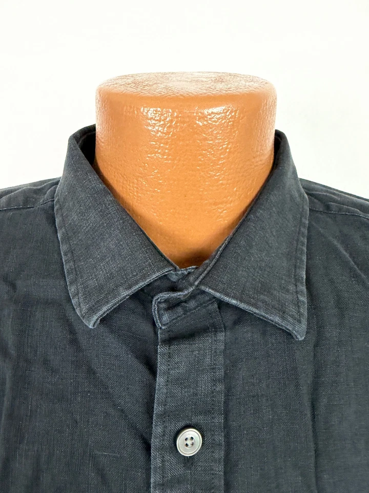 UNTUCKit Linen Shirt Men XL Tall Wrinlke-Resistant Minimal Black Long Sleeve XLT - Image 4 of 4