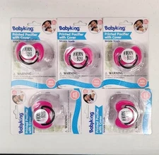X5 NEW BABY KING # BORN TO BOSS SOFT SILICONE PACIFIERS 0+ MONTHS BPA FREE PINK