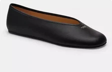 Black Coach Leather Flats
