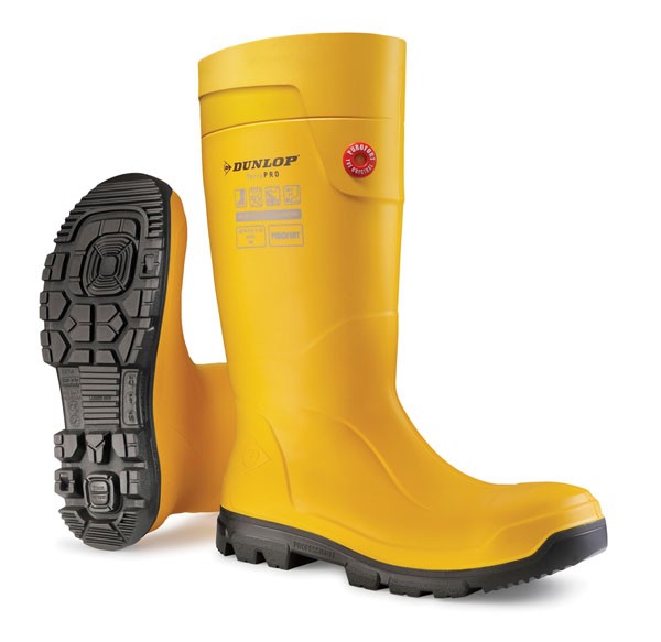 Dunlop Purofort Terrapro Full Saftey Wellingtons Yellow Size 8