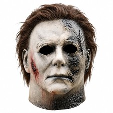 Adult Full Head Horror Mask with Hair 1 Count Pack of 1 , Burned White