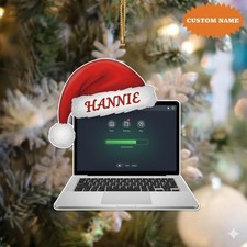 Personalized Computer Programmer Christmas Ornament, 2D Flat Ornament,