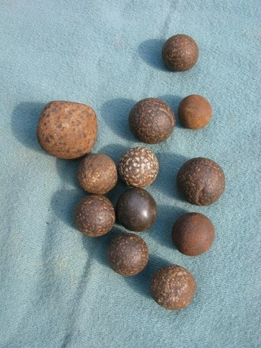 Lot of  12 Vintage Canister Grape Cannon Ball Shot from a Local Estate.