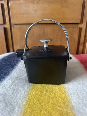 Staub La Theiere Cast Iron Teapot Made in France RARE Square