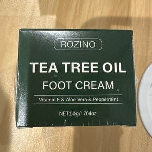 Rozino Tea Tree Oil Foot Cream Vitamin E Aloe Vera Peppermint 1.764oz