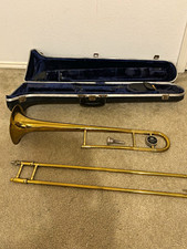 Cleveland 605 Tenor Slide Trombone Bb Brass Gold Lacquered w/ Case Mouthpiece