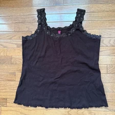 Y2K Cami Top 18/20W Lace Trim Tank Babydoll Ribbed Fairy Whimsy Grunge Coquette