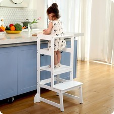 Mother's Helper Adjustable Height Step Stool, Kids Learning Toddler Tower Wit...