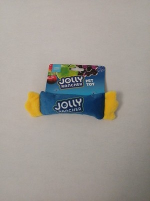Jolly Rancher Dog Toy Plush Crinkle Candy Pet Toy Blue Yellow Fun