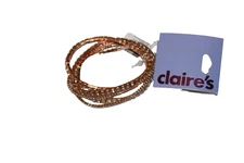 Claire's Jewelry Bracelet multi row gold tone stretch crystal bangle new