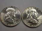 Uncirculated 1963 Franklin Half Dollars Two Coins