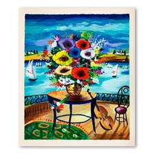 Shlomo Alter (1936-2021), "Balcony Cello" Hand Signed Limited Edition Serigraph