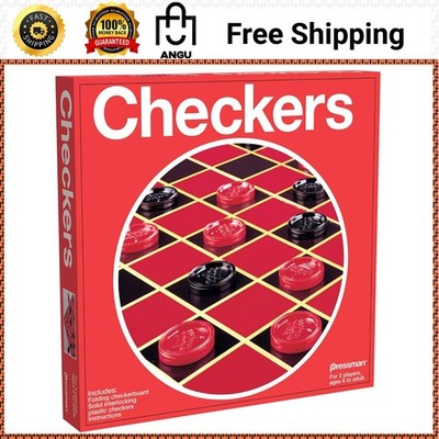 Checkers -- Classic Game with Folding Board and Interlocking Checkers ,5''