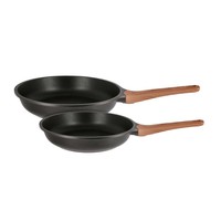 Pfannenset Bratpfanne 2-Tlg 24 28 Cm Pfanne Alu Induktion Antihaft Holzoptik Khg