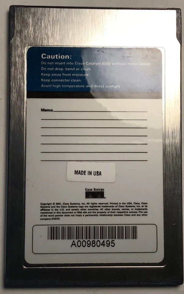CISCO SERIES 200 Compatible 16M FLASH CARD CAT6000 6500 7609 7613 MEM-C6K-FLC16M - Image 2 of 2