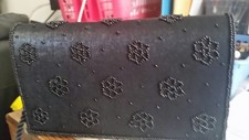 handmade 7.5" 4" beaded black small party clutch.