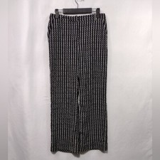 MNG Suit Collection Wide Leg Pants Womens 2 Black White Office Career Retro