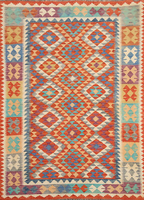 Flatweave Reversible Tribal Kilim Kelim Rugs Handwoven Wool Carpets 5x6 ft