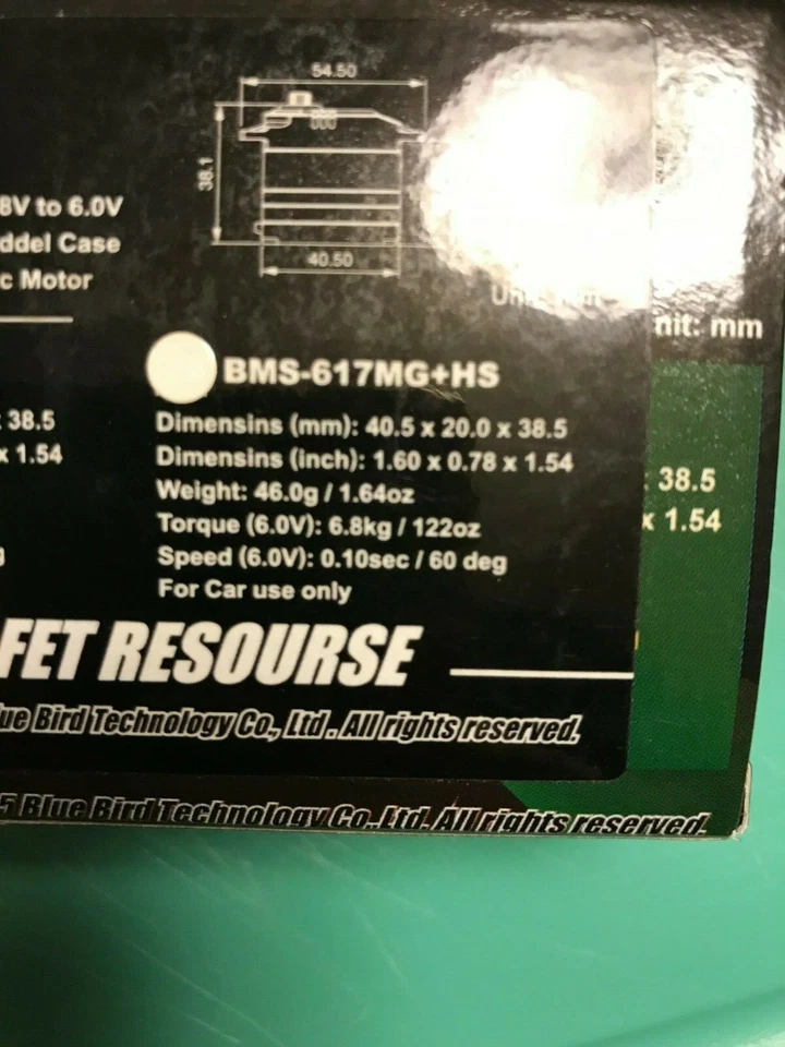 Blue Bird BMS-617MG+HS Super Fast Servo (Mos-FET) for Competition 6.8kg, (Nr. 1) - Bild 2 von 4
