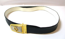 Vintage Dior Logo Belt With Metal Belt Buckle Gold Tone 34" Made in Spain