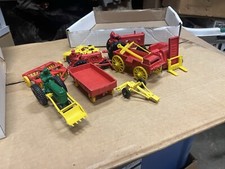 VINTAGE AUBURN RUBBER VEHICLE LOT of 9 DIFFERENT VEHICLES farm equipment