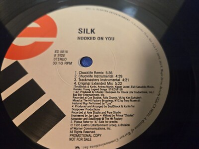 Silk   Hooked On You - 12'' VINYL SINGLE r & b