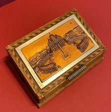 Vintage Thorens Roma St. Pietro Italy Wooden Cigarette Holder Music Box