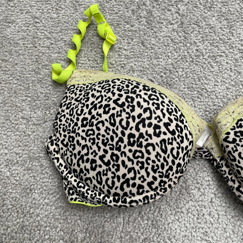 Joe Boxer Underwired Bra Womens 34B Multicolor Leopard Padded Adjustable Strap — 第 2/4 张图片