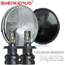 Pair 7"inch LED Headlights Hi/Lo Beam 6000k White For Pontiac Firebird 1970-1976