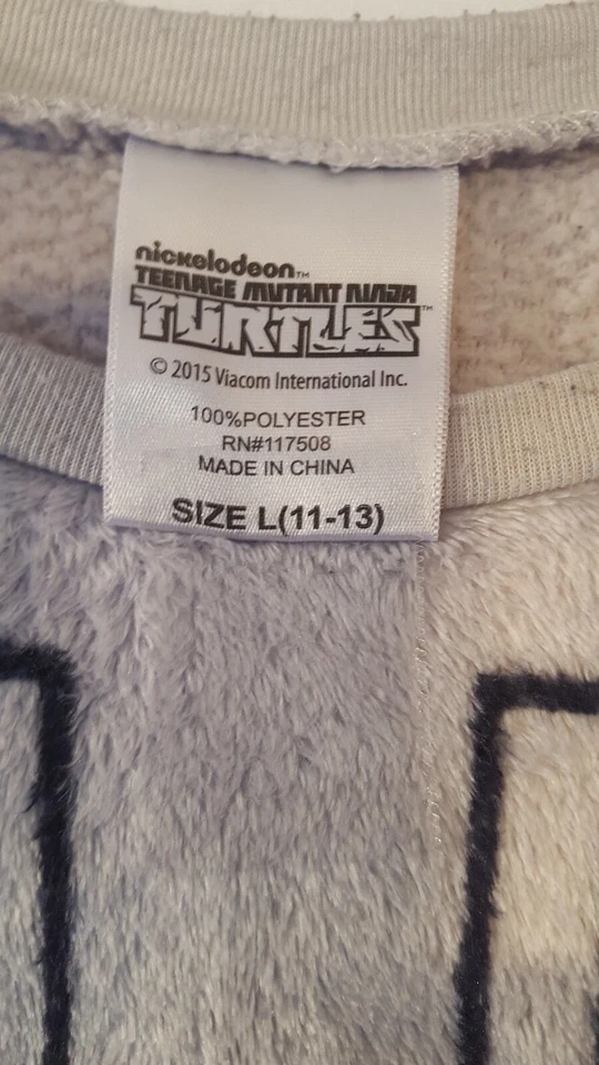 Nickelodeon Teenage Mutant Ninja Turtles Boys Long Sleeve T-Shirt Gray Size L 11 - Image 2 of 4