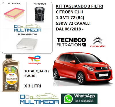 Kit Tagliando Citroen C1 II Peugeot 108 Toyota Aygo 1.0 51 Kw - Foto 3