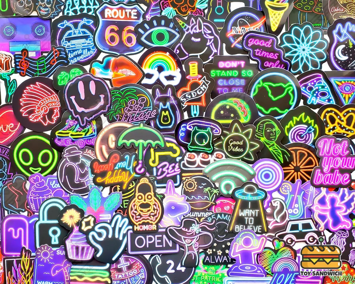 Neon Box Sticker Pack